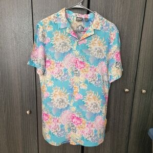ASOS Casual Blue and Pink Floral Button Down Shirt Pre-owned Mens Sm